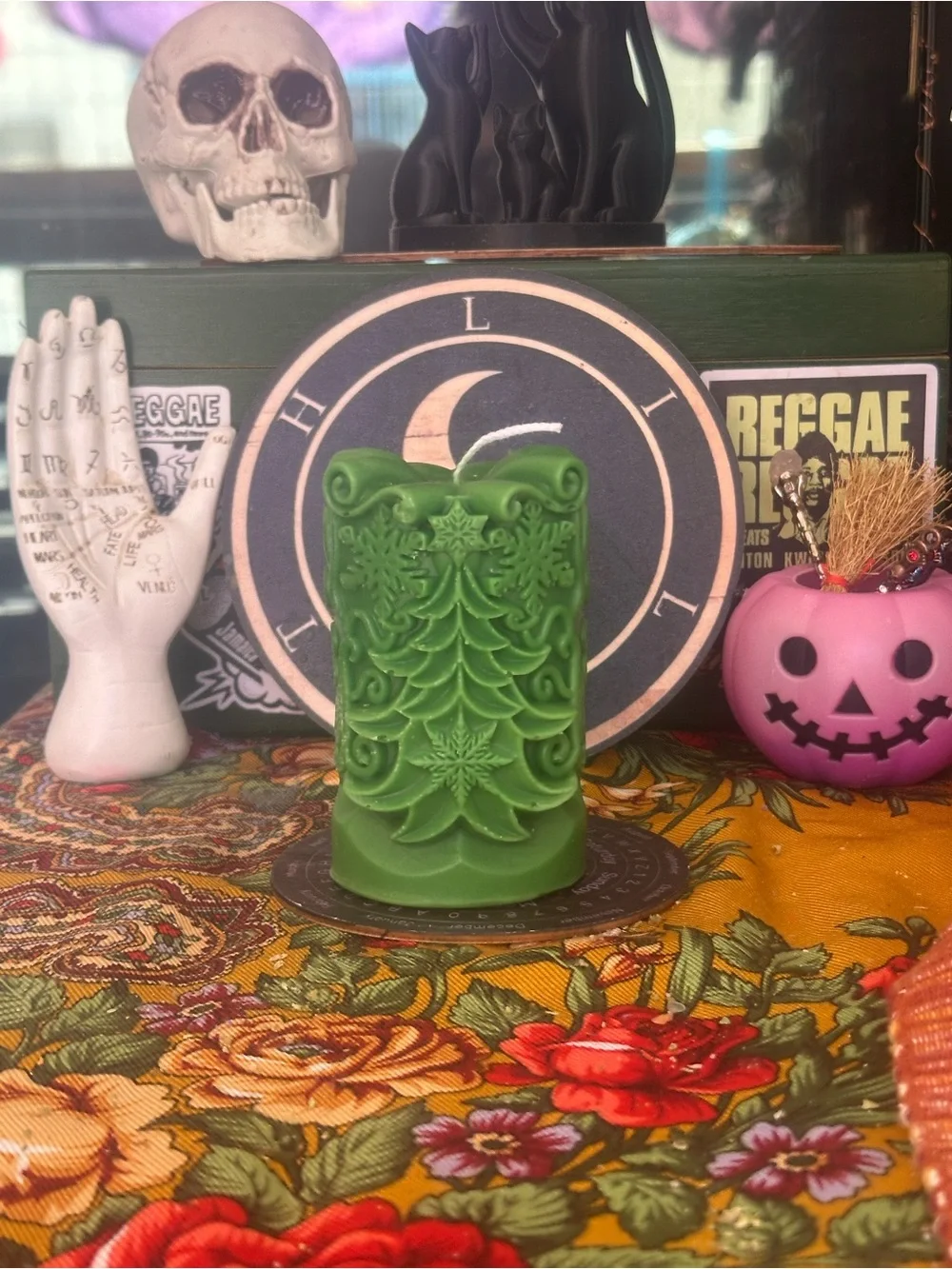 Green Christmas Tree Candle